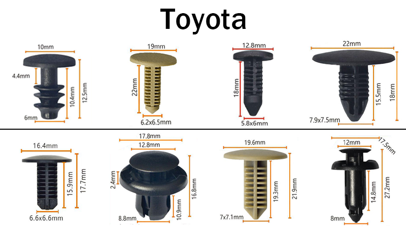Ar žinote ką nors apie „Toyota“ automobilių spaustukus?